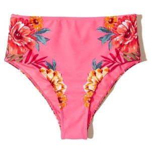 Hollister Pink Tropical Cheeky Bikini Bottoms S